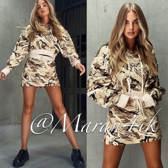 I.AM.GIA Mauve Camo Cropped Sweater Pullover Hoodie XL - Picture 1 of 16